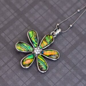18 inch, Vintage Abstract Colorful Petals Floral Necklace by Lia Sophia - G49